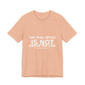 Front view of peach Oval Office Is Not Above the Law political protest t-shirt by Peach2Impeach