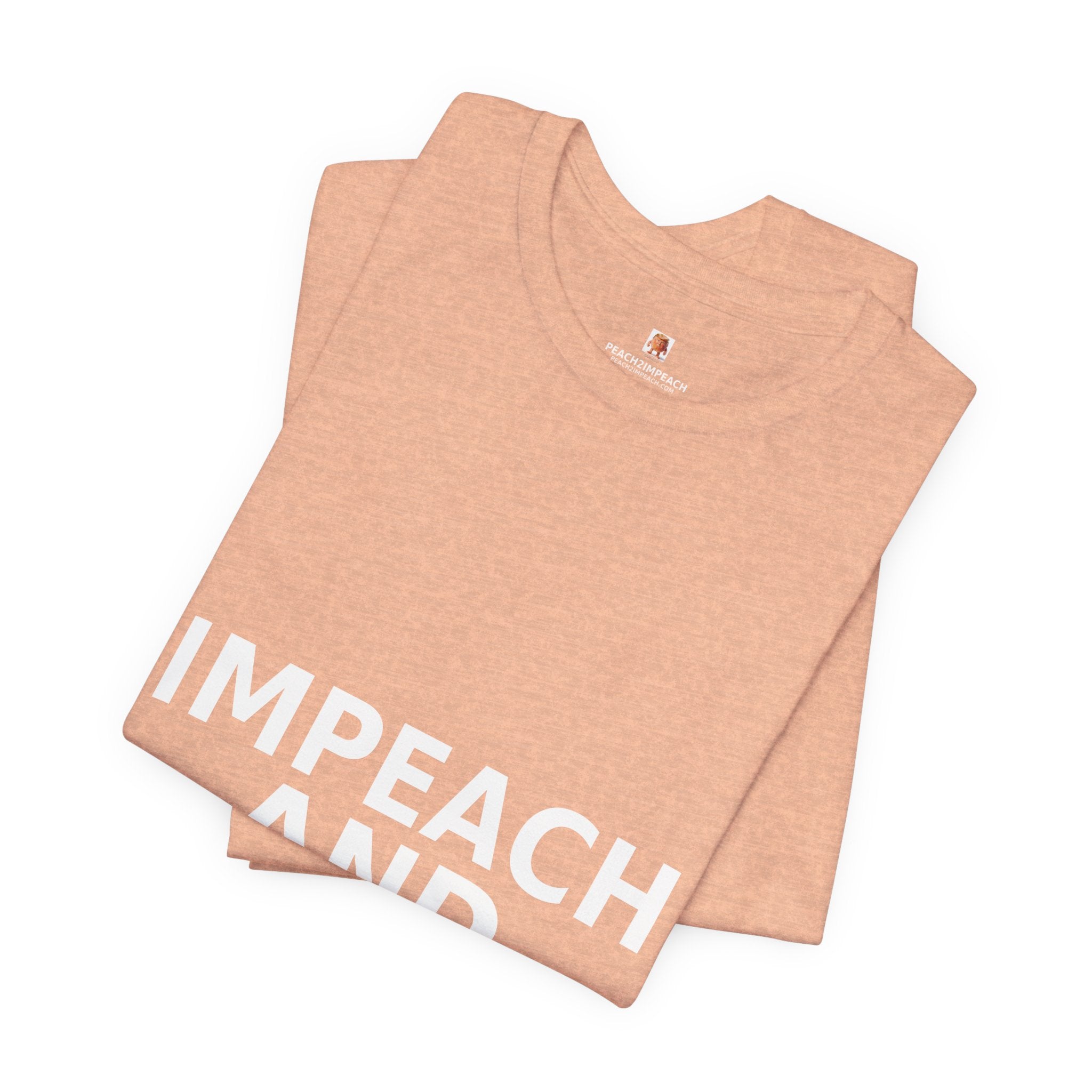 Impeach and Imprison protest shirt lifestyle mockup worn casually showing unisex relaxed fit