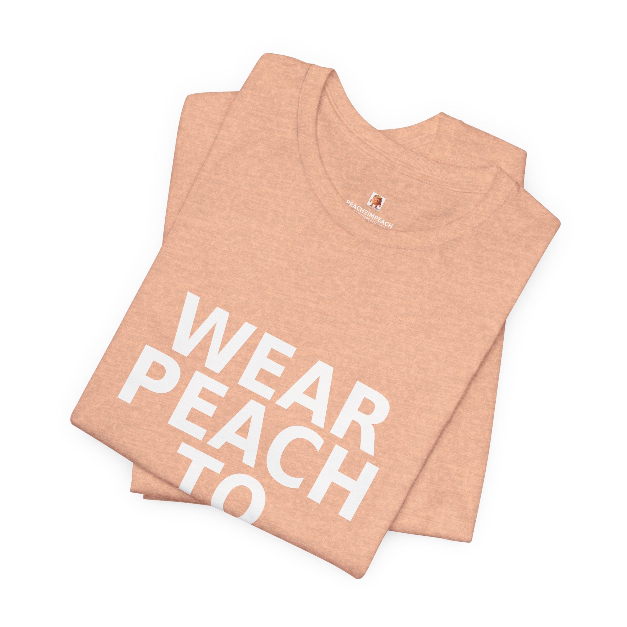 Peach Wear Peach to Impeach political protest impeachment t-shirt with white text by Peach2Impeach